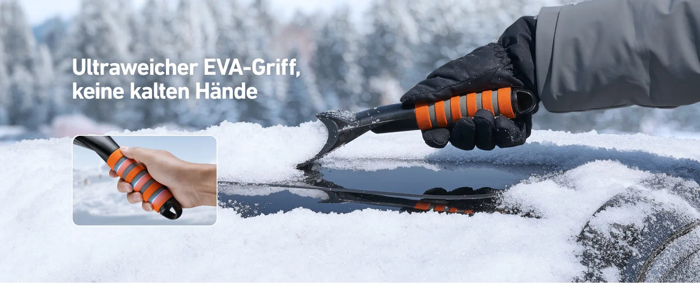 AstroAI Eiskratzer Auto Profi Scheibenkratzer Auto Effizienter & Sicherer mit Ergonomischem Ultraweichem Eva-Griff