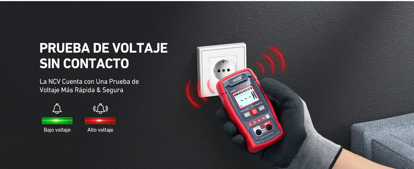 AstroAI Multímetro Digital Profesional Rango Automático NCV, Voltímetro Digital de Rango Automático,Modo de Medición Inteligente, CA/CC Voltaje Sin Contacto.