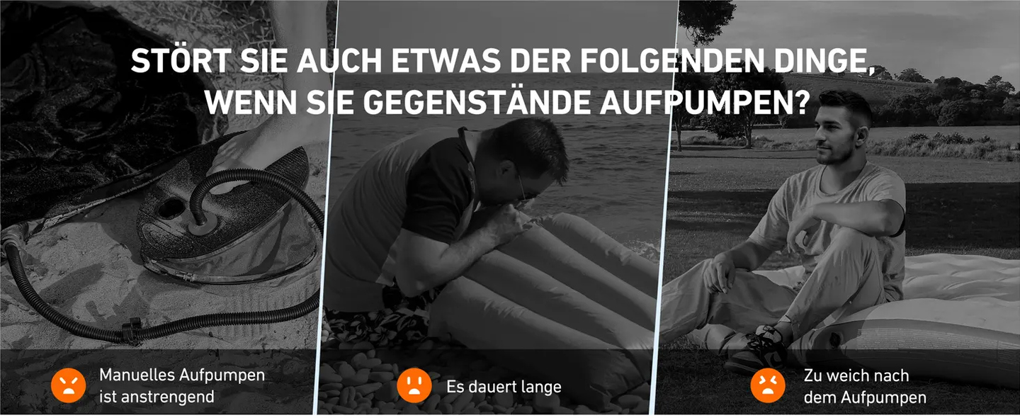 AC/DC Elektrische Luftpumpe 2 in 1 Elektropumpe für Luftmatratze Tragbare Inflator-Deflatorpumpen mit 3 Düsen