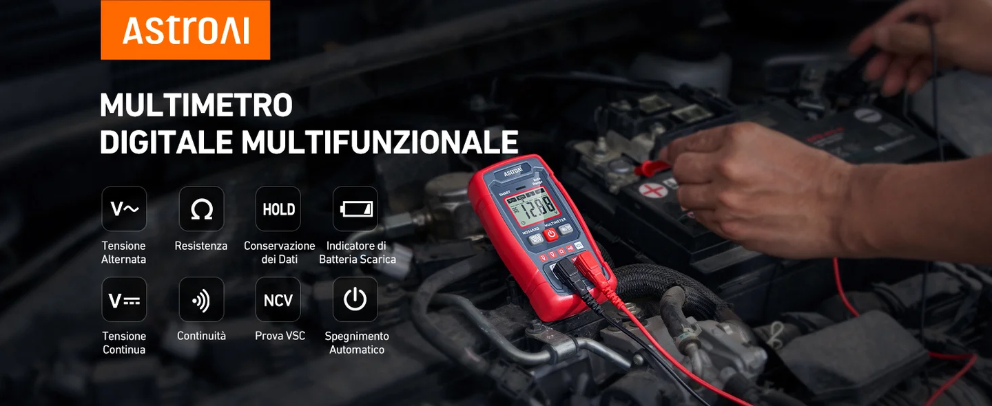 AstroAI Electrician Tester 4000 Counts, Professional Digital Multimeter, Automatic Range Multimeter, Voltmeter, Quickly and Accurately Measure AC/DC Voltage Resistance and Continuity