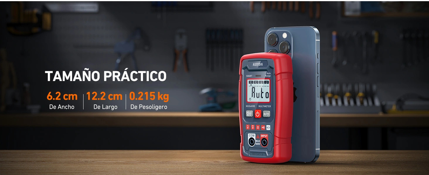 AstroAI Multímetro Digital Profesional Rango Automático NCV, Voltímetro Digital de Rango Automático,Modo de Medición Inteligente, CA/CC Voltaje Sin Contacto.