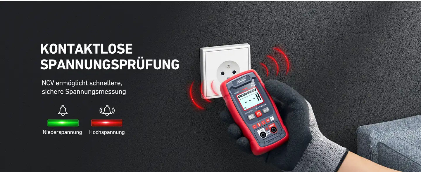 AstroAI Multimeter voltmeter 4000 Counts, Smart Messmodus, Digital Voltmeter mit automatischer Bereichswahl, Schnelle präzise Messung von Gleichspannung, Wechselspannung, Widerstand