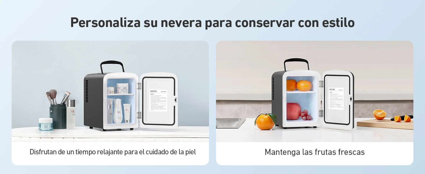 AstroAI Mini Refrigerador, 4L 6 Latas de Refrescos (Negro)