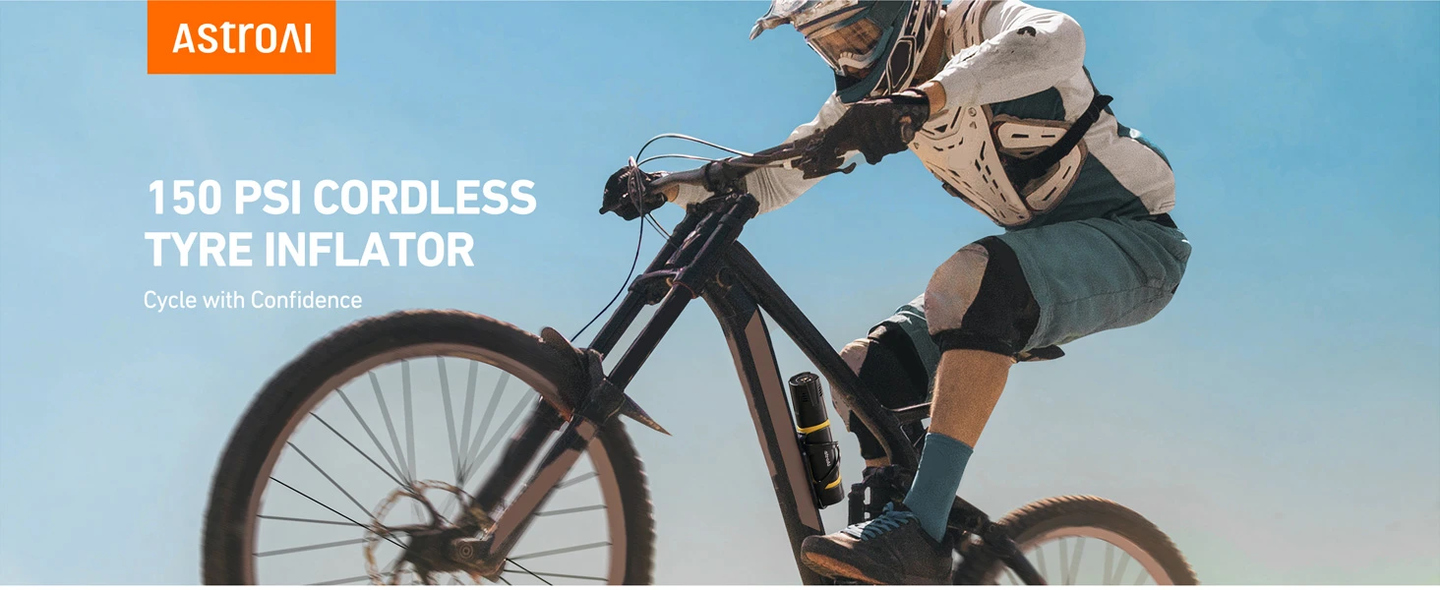 AstroAI Electric Bike Pump Cordless Tyre Inflator 150PSI