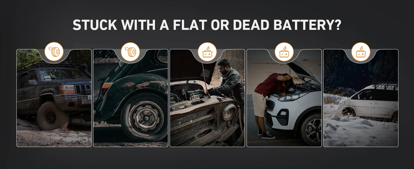 AstroAI Portable Car Jump Starter with 150 PSI Air Compressor, 1750A Battery Pack and Large LCD Display for Up to 7.5 Gas/5.0L Diesel Engines