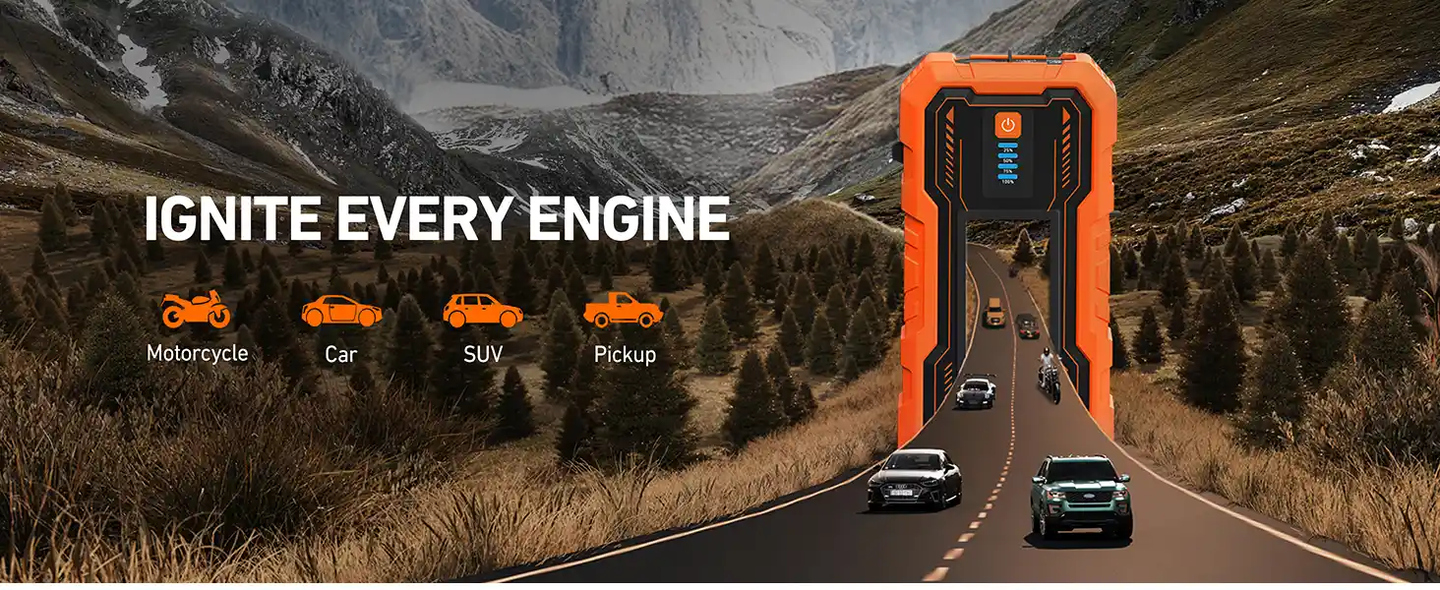 AstroAI S8 Pro Car Jump Starter Power Bank, 3000A Portable Car Battery Jump Starter for 12V Vehicles Up to 9.0L Petrol & 7.0L Diesel Engines (Orange)