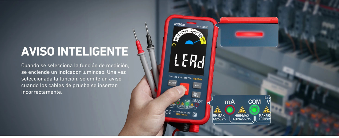 AstroAI Multímetro digital de rango automático 10000 cuentas TRMS
