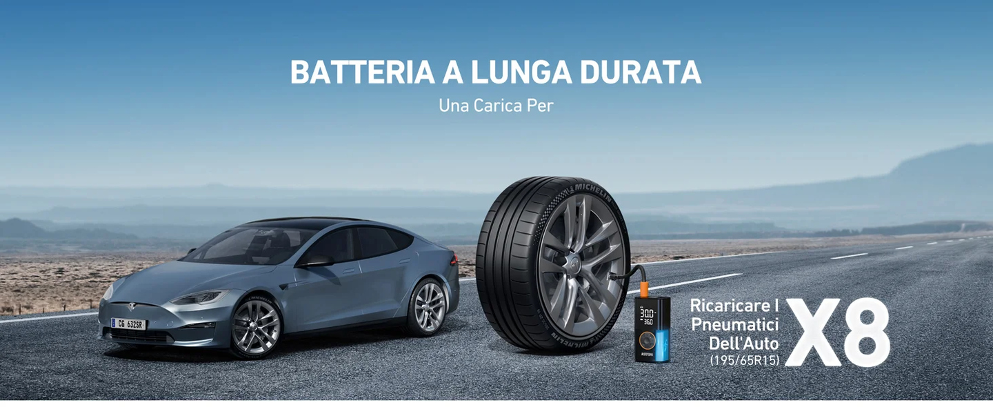 AstroAI Portable Air Compressor, Mini Portable Car Air Compressor, Bicycle Air Pump, Car Wheel Inflator with LED Light and 4000mAh Rechargeable Battery, Motorcycles, Balls