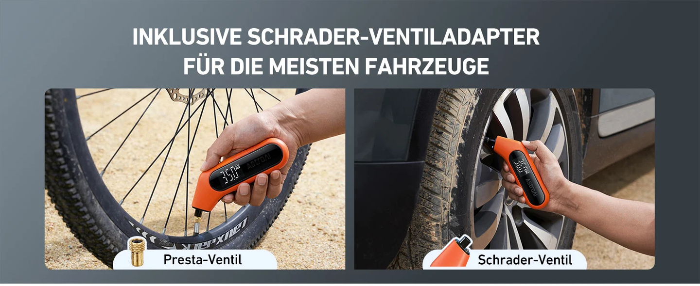 AstroAI Reifendruckprüfer Digitaler luftdruckprüfer 300 PSI Große Display mit Taschenlampe AAA-Batterie