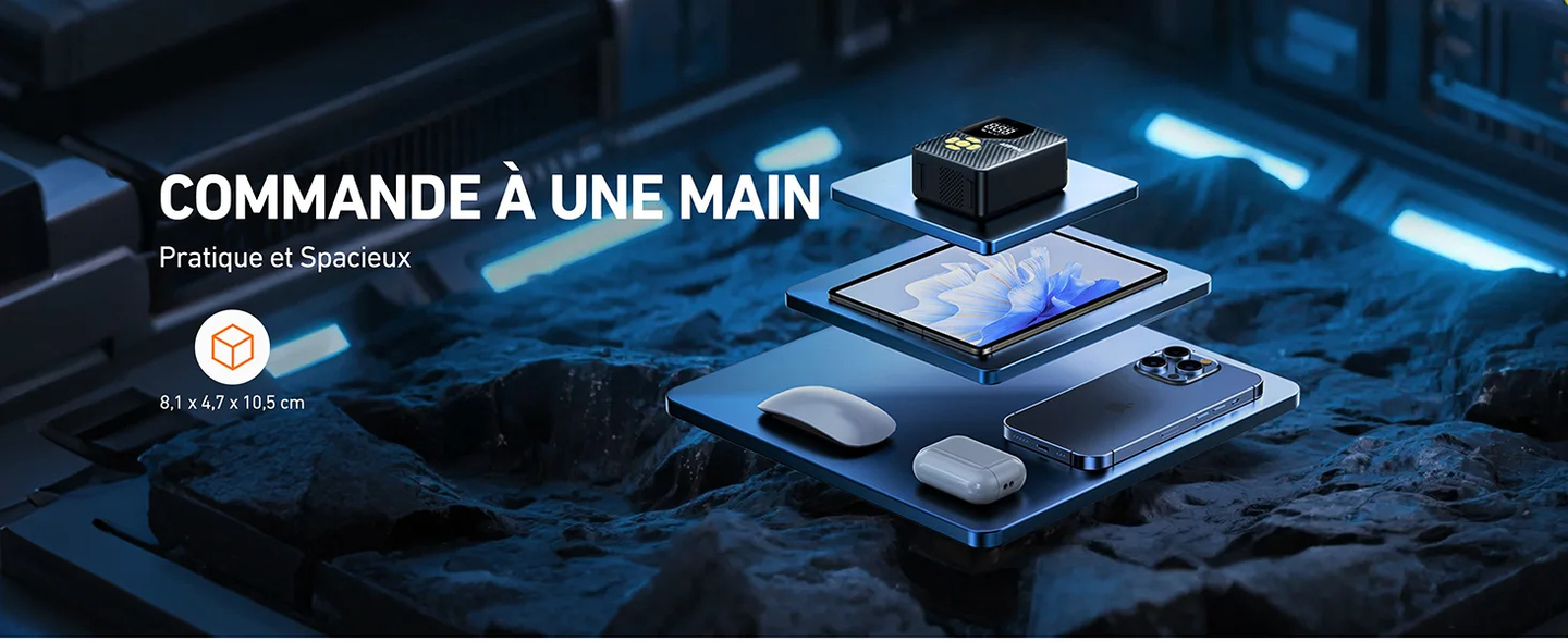 AstroAI Gonfleur Pneus Voiture, Compresseur à Air Portatif, Gonfleur Pneus Voiture sans Fil compacte, avec Batterie Rechargeable pour Vélos, Motos, Boules