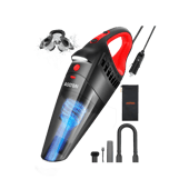 AstroAI Car Vacuum, Portable Handheld Vacuum Cleaner with 12V DC Power, LED Light and 16.4 Ft Cigarette Lighter Cord, Car Cleaning Kit with 3 Filters for Quick Cleaning