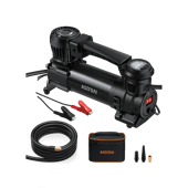 AstroAI T4 Truck Air Compressor with Auto Shutoff, Alligator Clips, LED Light for Off-Road, Pickup, SUV, RV (Up to 33 Inch Tires)