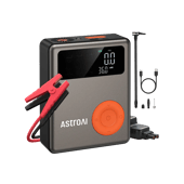 AstroAI Portable Car Jump Starter with 150 PSI Air Compressor, 1750A Battery Pack and Large LCD Display for Up to 7.5 Gas/5.0L Diesel Engines