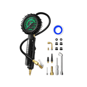 AstroAI 2024 Upgraded Tire Pressure Gauge with Inflator, 230PSI - ANSI B40.1 Accurate, Large 2.6" Easy Read Glow Dial, Extra Long Rubber Hose with 360° Air Chuck