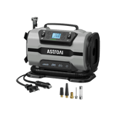 AstroAI 150 PSI Auto Tire Inflator​ with Dual Metal Motors & LED Light, Two Modes for Car, Bicycle Tires, and Air Mattresses, 12V DC/110V AC, Gray