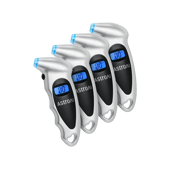 AstroAI Digital Tire Pressure Gauge with 4 Units Stocking Stuffers for Car/Truck/Bicycle, Backlight LCD and Presta Valve Adaptor, 150 PSI, Silver (4 Pack)
