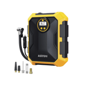 AstroAI Car Tire Inflator with Auto Shutoff & LED Light for Cars, Bicycles, Motorcycles, Other Inflatables, 100 PSI, 12V DC, Yellow