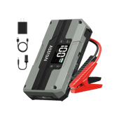 AstroAI T8 Car Battery Jump Starter 8-in-1 2500A, with 15200mAh QC 3.0 Power Bank, LED Screen, Cigarette Adapter, Jumper Cable for Up to 8.0L Gas & 5.0L Diesel Engines