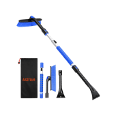 AstroAI 47.2 Inch Ice Scraper Extendable Car Snow Brush, Blue with 360° Pivoting Brush Head