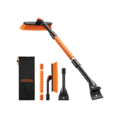 AstroAI 39.37" Ice Scraper and Snow Brush for Car Windshield with Foam Grip 360° Pivoting (Orange)