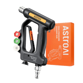 AstroAI Short Pressure Washer Gun with Swivel High Pressure Washer with 4 Nozzles and 3/8” Swivel Quick Connector - 4060PSI Max and Compatible, Yellow