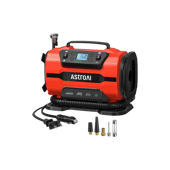 AstroAI Tire Inflator Portable Air Compressor Pump 150PSI 12V DC/110V AC with Dual Metal Motors &LED Light， Automotive Car Accessories&Two mode for car, bicycle tires and air mattresses, Red