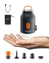 AstroAI Air Pump Mini for Inflatable, Air Mattress Pump with Rechargeable 3000mAh Battery to Inflate/Deflate, Electric Air Pump with Camping Light for Air Bed, Pool Toys, Swimming Ring