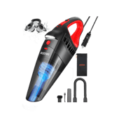 AstroAI Car Vacuum, Portable Handheld Vacuum Cleaner with 12V DC Power, LED Light and 16.4 Ft Cigarette Lighter Cord, Car Cleaning Kit with 3 Filters for Quick Cleaning