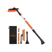 AstroAI 47.2 Inch Ice Scraper Extendable Car Snow Brush, Orange with 360° Pivoting Brush Head
