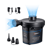 AstroAI 120V AC/DC Electric Air Pump, Air Inflators, Portable Inflator Deflator Pumps with 3 Nozzles
