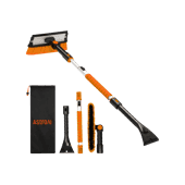 AstroAI 47.2 Inch Ice Scraper Extendable Car Snow Brush,Orange with 270 degree Pivoting Brush Head