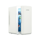 AstroAI Tiny Mini Fridge for Bedroom, Office, Dorm, 6 Liter/8 Cans, 110V AC/ 12V DC, Beige