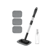 AstroAI Scheibenreiniger auto, Autoscheiben Innenreiniger für Windschutzscheibe mit ausziehbarem Griff und 3 Mikrofaserpads, Grau