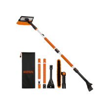 AstroAI 62.4 Inch Ice Scrapers for Car Windshield, 180° Pivoting Snow Brush (Orange)