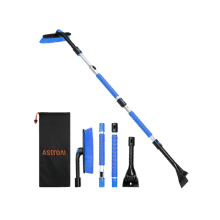 AstroAI 62.4 inch Ice Scraper and Extendable Snow Brush (Blue)