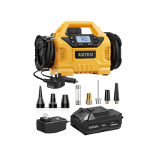 AstroAI Quick Trick Inflator with HD Screen, 3 Power Sources & Dual Powerful Motors, 160 PSI, Yellow