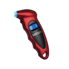 AstroAI Digital Tire Pressure Gauge with 4 Settings Stocking Stuffers for Car, Truck, Bicycle, Motorcycle and Backlight LCD & Presta Valve Adapter, 0-150PSI, Red