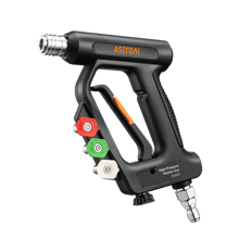 AstroAI Short Pressure Washer Gun with Swivel High Pressure Washer with 4 Nozzles and 3/8” Swivel Quick Connector - 4060PSI Max and Compatible, Black