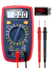 AstroAI Digital Multimeter 2000, Multimeter Tester with Volt Amp Ohm, Multi Meter Measures Voltage, Current, Resistance, Continuity and Diode, Backlight LCD Display, Blue