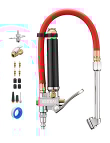 AstroAI T3 Heavy-Duty Tire Pressure Gauge with Inflator, Dual Head Chuck ANSI B40.1 Accurate Air Chuck with Pressure Gauge, 10-120 PSI, Compatible with 1/4" NPT Air Compressor