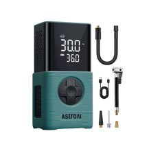 AstroAI Tire Inflator L7S Portable Air Compressor Cordless Bike Pump with Digital Dual Values Display, 150 PSI Car Tires Pump with LED Lights Air Pump, Balls Geen