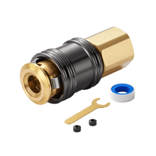 AstroAI C1 Upgraded Anti-Leak Air Chuck, 1/4 Inch FNPT Closed Flow Brass Tire Chuck, Quick Connector Lock Air Chucks for Tire Inflator Gauge and Air Compressor