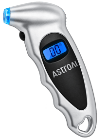 AstroAI Digital Tire Air Pressure Gauge 150PSI, 4 Settings for Car/Truck/Bicycle with Backlight LCD and Presta Valve Adapter, Silver
