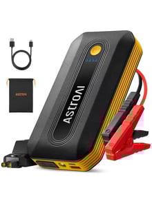 AstroAI B8 Car Battery Booster Jump Starter Power Pack for 12V Vehicles (7.0L Petrol / 5.5L Diesel) and Motorcycles, Car Jump Starter Power Bank, Includes LED Light & Full Accessories, Yellow
