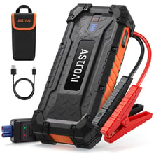 AstroAI S8 Ultra 12V 4000A Lithium Jump Starter Up to All Gas/12L Diesel
Heavy-duty Battery Booster with Smart Jumper Cables, Type-C Power Bank, 3-Mode LED Flashlight, Rugged Protection, Kumquat