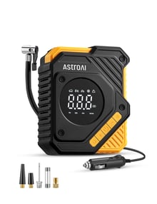 AstroAI Car Tyre Inflator Air Compressor 12V DC, 150 PSI Digital Tyre Pump with Pressure Gauge, Large LCD Display, Smart Preset & Auto Stop, for Car, Motorcycle, Bike Tyres
