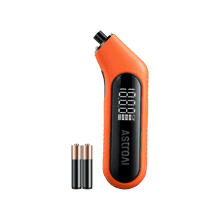 AstroAI Digital Tire Pressure Gauge with Backlight, Flashlight, Presta Valve Adapter, and AAA Batteries, Compatible with Schrader Valves, 300PSI, Orange