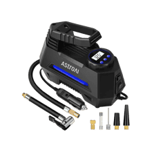 AstroAI Portable Air Compressor for Car Tires with Digital Pressure Gauge and Emergency LED Light, 12V DC, Blue