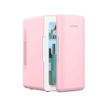 AstroAI Cute Mini Fridge Pink for Skincare, Dorm, Bedroom, Office, 6 Liter/8 Cans, 110V AC/ 12V DC, LY2206A