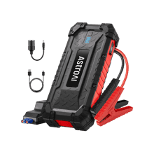 AstroAI S8 Ultra 4000A Peak Jump Starter,Up to All Gas/12L Diesel Engine,24000mAh Portable Car Battery Jump Starter,Rugged 12V Battery Pack with 2-Way Quick Charger,LED Light, Jumper Cables(Red)